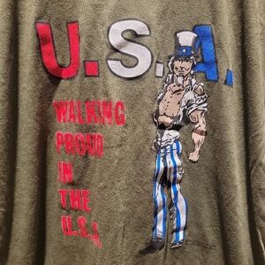 Vintage 1987 WALKING PROUD IN THE USA Uncle Sam t-shirt RARE America WWII Muscle